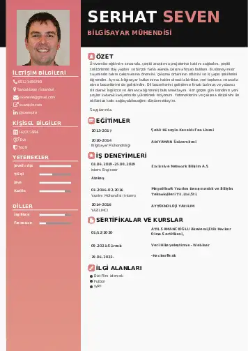 Bilgisayar Mühendisi CV Örnekleri cv indir